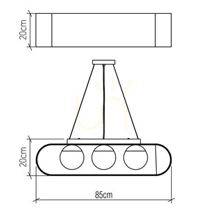 SFERA taklampa - 3 ljuskällor QUINTIESSE small 2