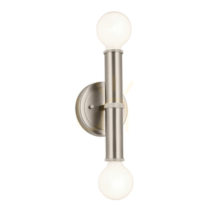 TORCHE vägglampa - 2 ljuskällor - Borstad nickel QUINTIESSE small 0