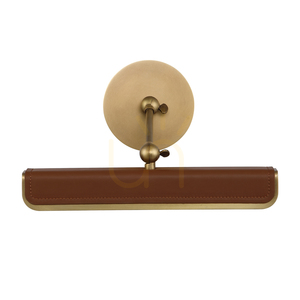 Liten LED-VALIS Bild - Vintage mässing, cognacsläder QUINTIESSE small 3