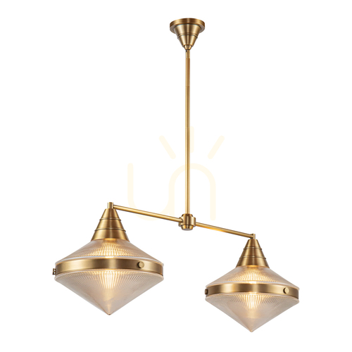 Kontrollera WILLARD ö-lampa - 2 ljuskällor - Vintage mässing QUINTIESSE