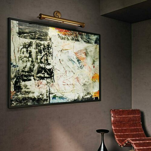 Kontrollera Quintiesse Wynwood stor tavelbelysning, vintage mässing, 81,3 cm, 2×E27