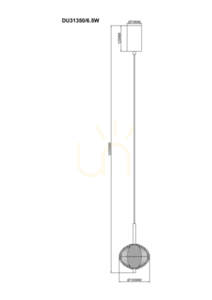 GALATEA Pendellampa DU31350/6,5W Guld 1xLED 1 GALATEA Pendellampa DU31350/6,5W Guld 1xLED small 1