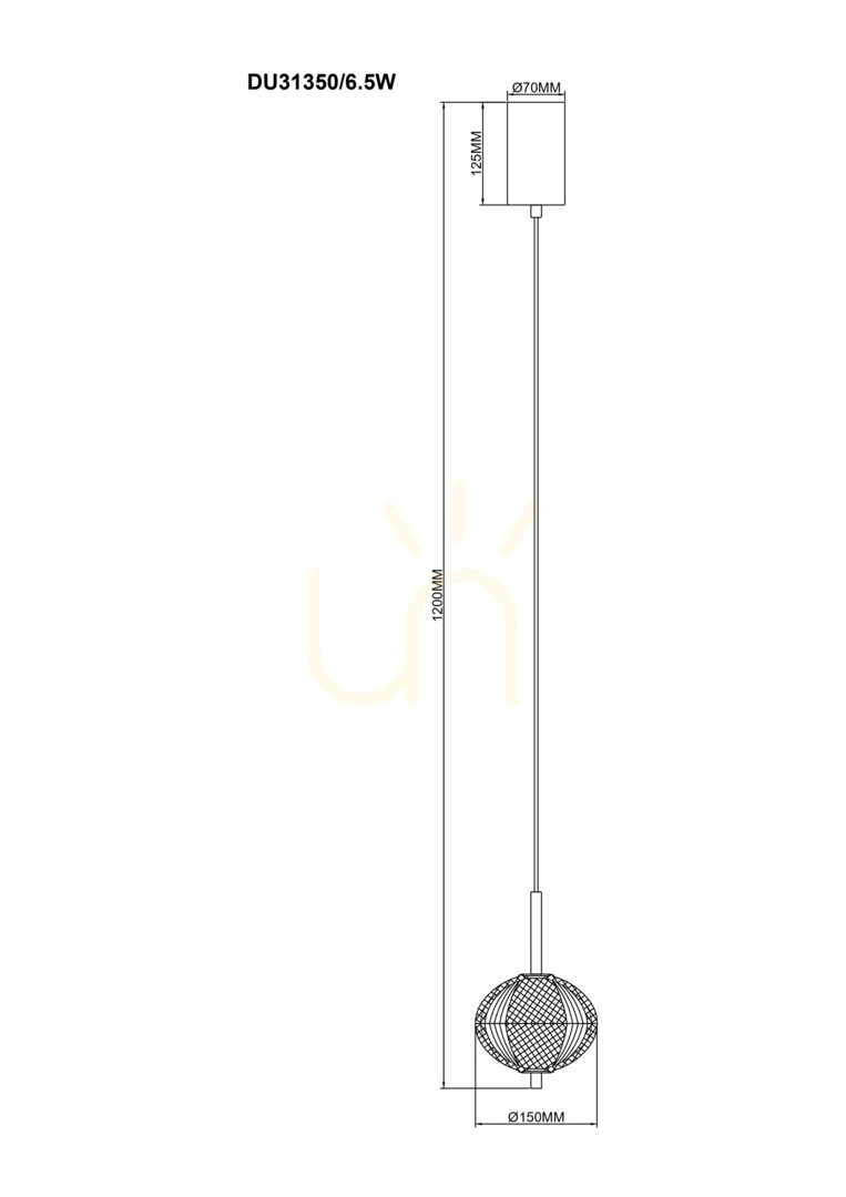 Utsikt GALATEA Pendellampa DU31350/6,5W Guld 1xLED GALATEA Pendellampa DU31350/6,5W Guld 1xLED