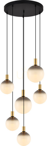 Kontrollera NUA DU31774/6L Svart 6xE27 Taklampa.
