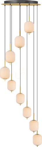 Kontrollera Zuma Line AKARI DU31288/55W pendellampa, LED 55 W, 3274 lm, CCT 3000/4500/6500 K, guld, bredd 63 cm, höjd 240 cm