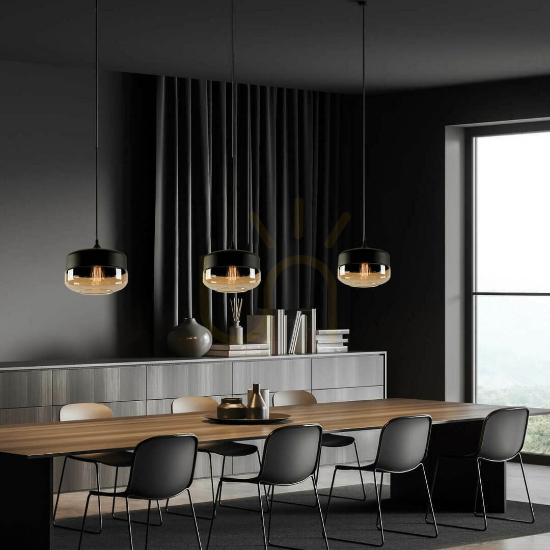 Kontrollera Pendel Zambelis Glas Svart Matt-Champagne E27 24 cm Pendel Zambelis Glas Svart Matt-Champagne E27 24 cm
