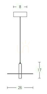 Pendellampa LED 7W Svart Zambelis 3000K Metall 26 cm small 2