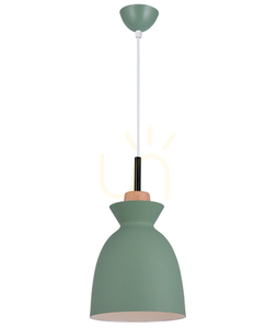 Pendellampa Zambelis grön matt E27 20 cm metall trä 2 Pendellampa Zambelis grön matt E27 20 cm metall trä small 2