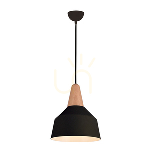 Pendant Zambelis Svart Matt E27 Aluminium Trä 23 cm small 2