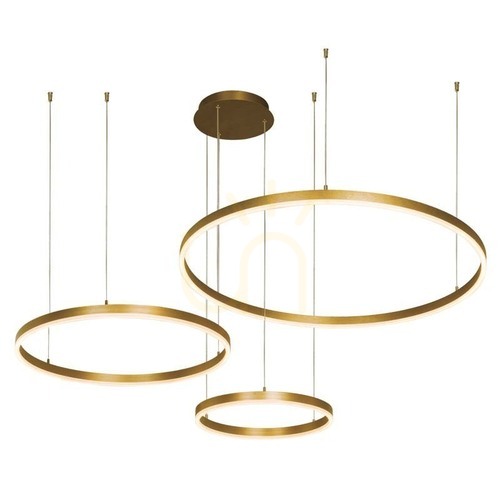 Kontrollera Pendellampa Zambelis LED 136W 3000K matt guld vit opal 40-60-80 cm