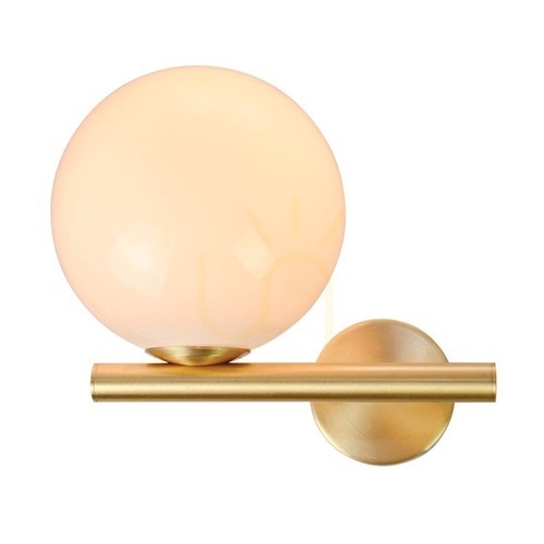Kontrollera Vägglampa Zambelis Guld Matt Metall Opalglas E14 1x15W