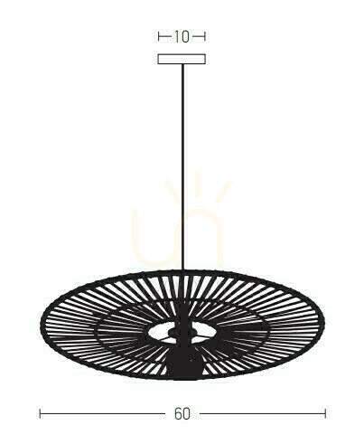 Kontrollera Pendellampa Zambelis Svart Bambu E27 Ø60 cm