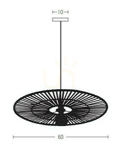 Pendellampa Zambelis Svart Bambu E27 Ø60 cm small 1