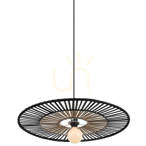 Kontrollera Pendellampa Zambelis Svart Bambu E27 Ø60 cm