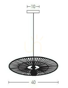 Pendellampa Zambelis vit bambu metall E27 40 cm small 1