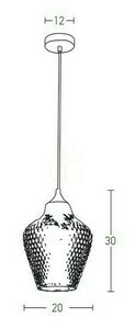 Pendellampa Zambelis klar glas antik mässing E27 20 cm small 1