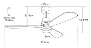 Pendellampa Zambelis svart naturträ LED 15W Ø132 cm small 2