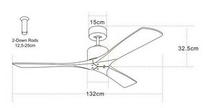 Pendel Zambelis Fan Kaffe Körsbärsträ Metall 132 cm IP20 small 2
