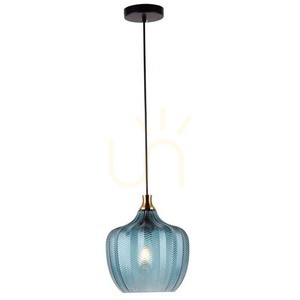 Zambelis 19175 pendellampa i glas, bläckblå / antikmässing, 1xE27, ø24 cm small 2