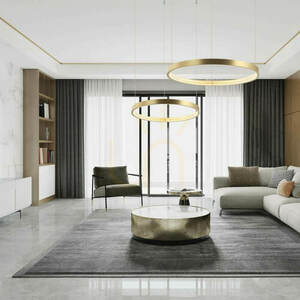 Pendellampa Zambelis LED dimbar borstat guld 3000K 60 cm small 2