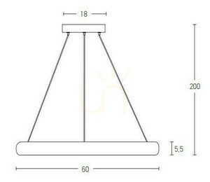Pendellampa Zambelis borstat guld matt 60 cm LED 3000K dimbar small 1