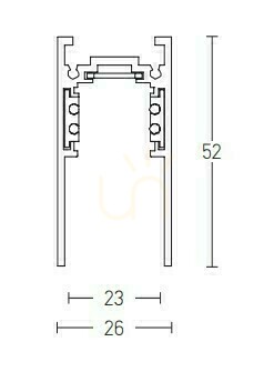Kontrollera Magnetskena 48 V Zambelis 2082W-3 djup 3 m sandvit