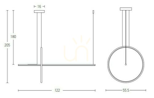 Kontrollera Zambelis LED pendellampa svart matt 48W 3000K dimbar aluminium