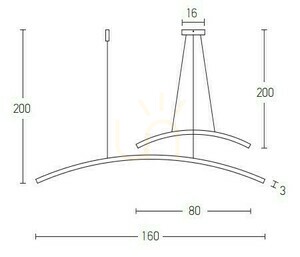Pendellampa Zambelis LED dimbar svart matt 3000K aluminium akryl 80+160 cm small 2
