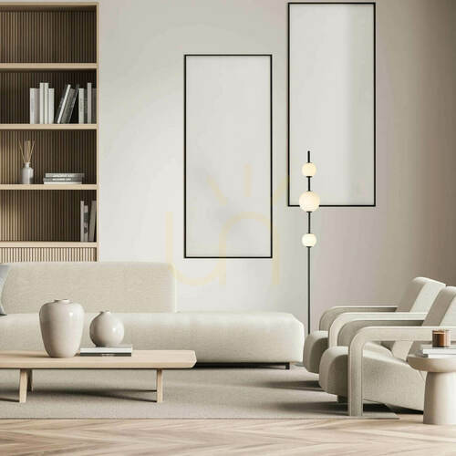Kontrollera LED-golvbelysning 12W 3000k Glas &amp; metall Vit+svart ZAMBELIS