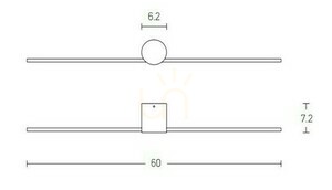 Zambelis LED-vägglampa 6W 3000K sandig svart aluminium IP44 small 1