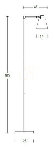 Kontrollera Golvlampa E27 MAX 25W Järn Svart -guld Färg Klass I ON OFF Switch ZAMBELIS