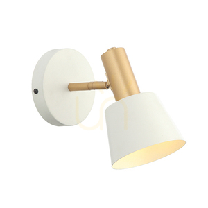 Vägglampa Zambelis E14 25W vit matt guld matt metall 18 cm small 0