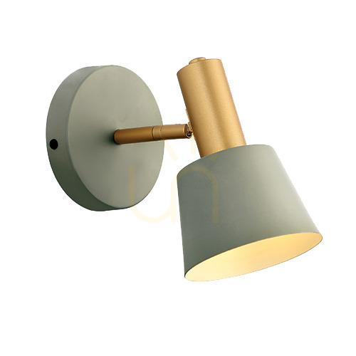 Kontrollera Vägglampa Zambelis E14 grå/guld matt metall 18 cm