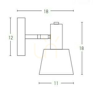 Vägglampa Zambelis E14 grå/guld matt metall 18 cm small 2