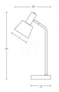 Bordslampa E14 MAX 25W järn grå-guld ON OFF-strömbrytare ZAMBELIS small 1