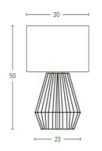 Bordslampa E27 MAX 40W Hampa Rep &amp; Linne Naturligt ON OFF Switch ZAMBELIS small 1
