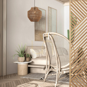 Pendellampa Zambelis E27 Beige Papierrep 40 cm small 0