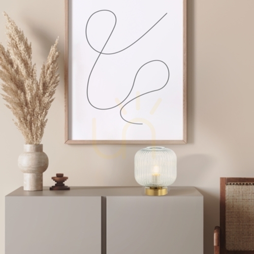 Kontrollera Bordslampa E27 MAX 40W glas mässing ON OFF-strömbrytare ZAMBELIS
