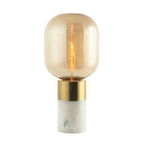Bordslampa E14 MAX 25W Glas Bärnsten - mässing - Vit Färg ON OFF Strömbrytare ZAMBELIS small 3