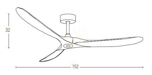 Kontrollera Zambelis takfläkt plafond svart matt träblad 152 cm