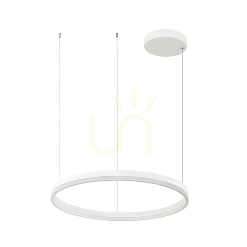Kontrollera 42W LED-pendellampa 42W 3000k Aluminium &amp; Akryl Dimbar Down Light Vit ZAMBELIS
