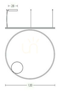 84W LED-pendellampa 84W 3000k Aluminium &amp; Akryl 3000k Dimbar Down Light Svart ZAMBELIS small 2