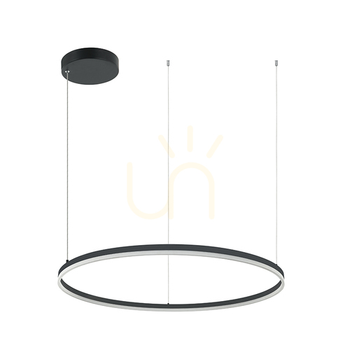 Kontrollera 84W LED-pendellampa 84W 3000k Aluminium &amp; Akryl 3000k Dimbar Down Light Svart ZAMBELIS