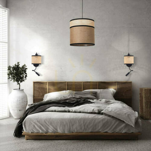 Kontrollera Pendel Zambelis juteväv beige E27 40 cm
