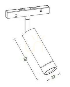 Magnetisk spot 7W 3000k svart på/av ZAMBELIS small 1