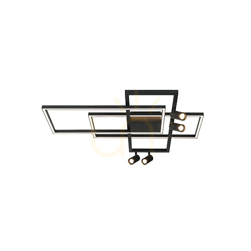 Utsikt Plafond Zambelis LED svart aluminium 32W+4x5W 3000K dimbar Plafond Zambelis LED svart aluminium 32W+4x5W 3000K dimbar