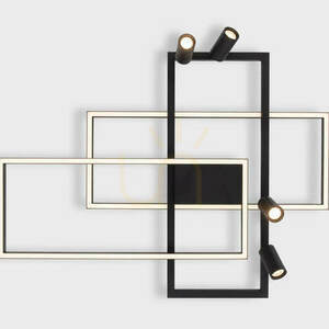 Plafond Zambelis LED svart aluminium 32W+4x5W 3000K dimbar 0 Plafond Zambelis LED svart aluminium 32W+4x5W 3000K dimbar small 0