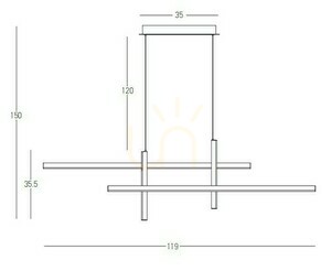 Pendellampa Zambelis LED 41W 3000K matt guld vit opal small 2