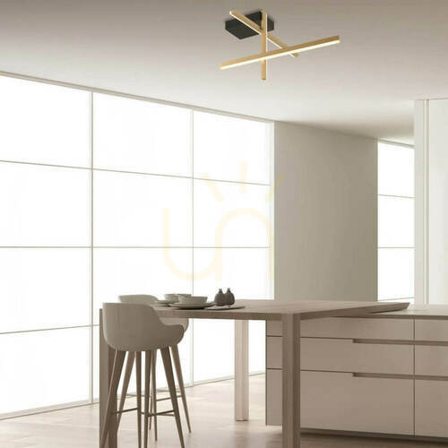 Kontrollera Plafond Zambelis LED dimbar 25W 3000K matt guld 50 cm vitt opalglas