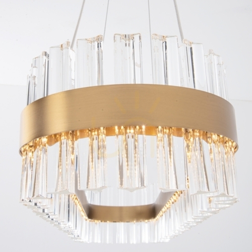 Kontrollera Zambelis Pendellampa LED 68W 3000K matt guld rostfritt stål glas